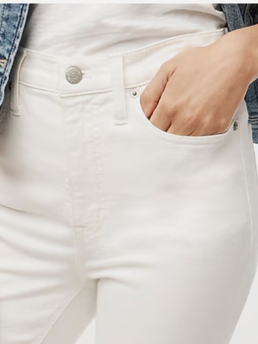 J Crew  White High-Rise Flare Crop Jeans Women's 30 Petite - Picture 2 of 7